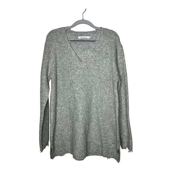 Stitches And Stripes Sweater Womens Medium Gray Knit Pullover V Neck Casual - Picture 1 of 9